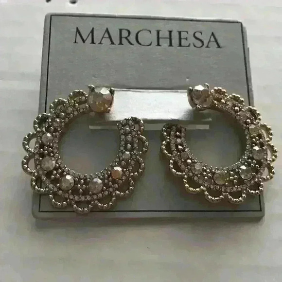 Marchesa new Open Hoop Earrings in gold /c… - Picture 3 of 8
